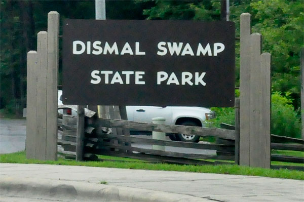 Dismal Swamp State Park sign